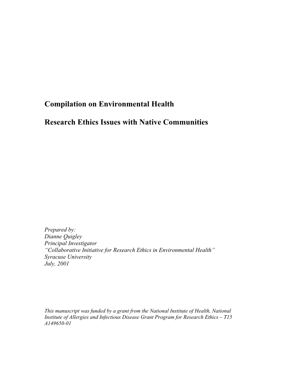 Compilation On Environmental Health