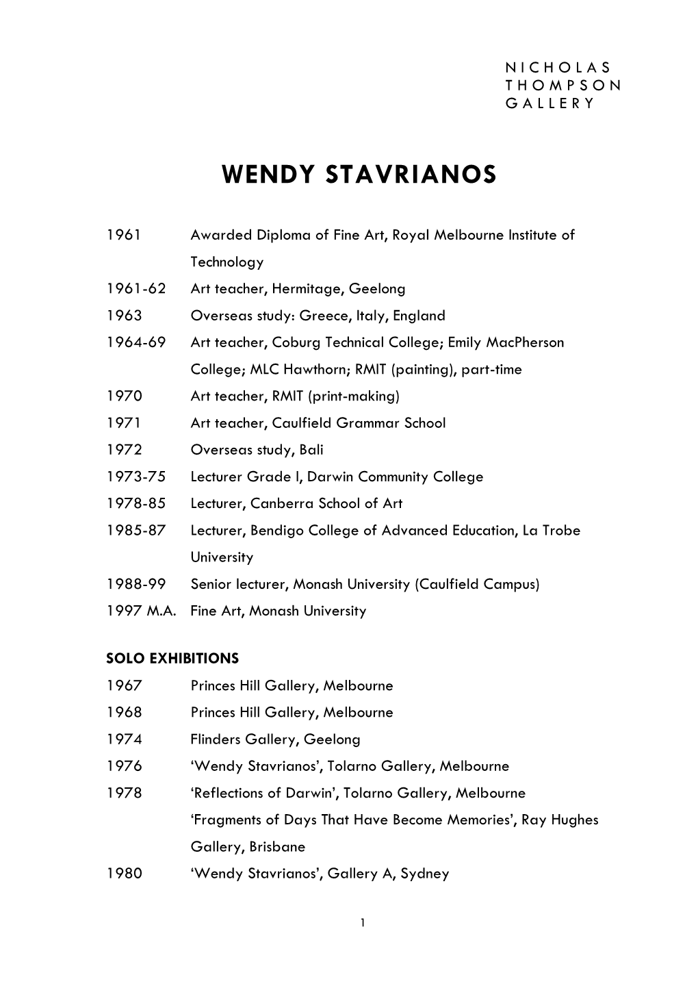 Wendy Stavrianos