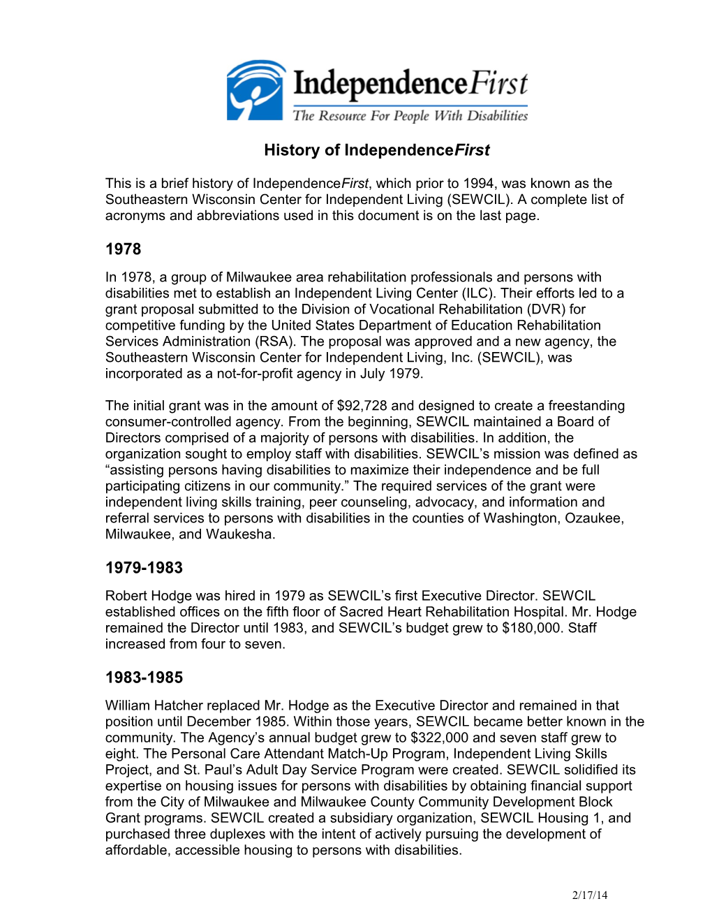 History of Independencefirst