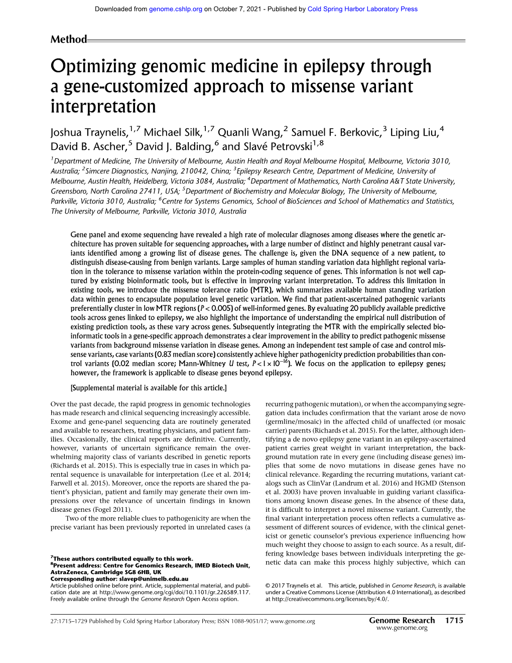Optimizing Genomic Medicine in Epilepsy Through a Gene-Customized Approach to Missense Variant Interpretation