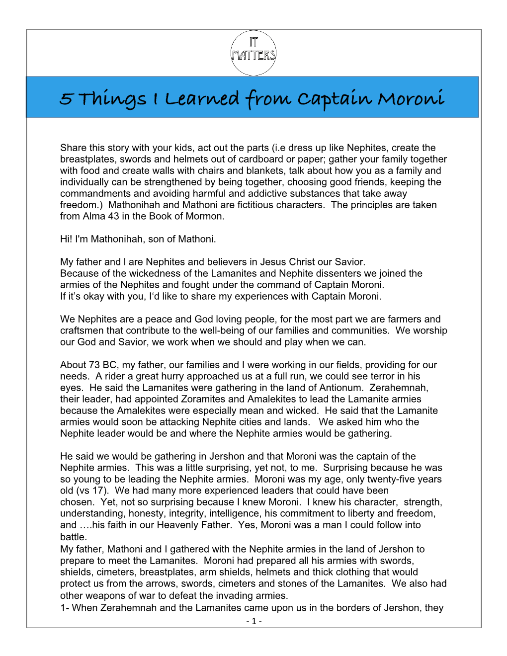 5 Things I Learned from Captain Moroni