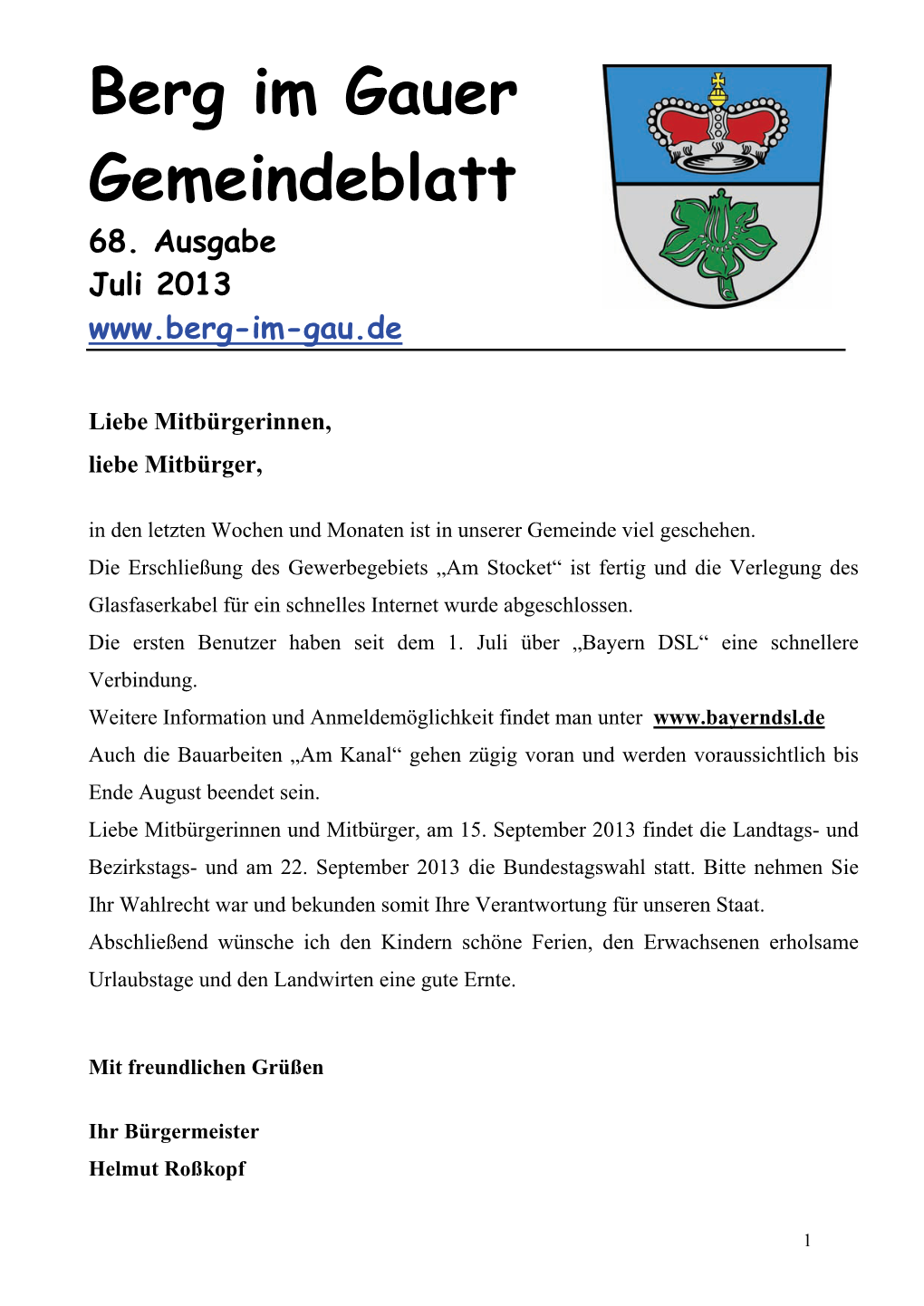 Berg Im Gauer Gemeindeblatt 68