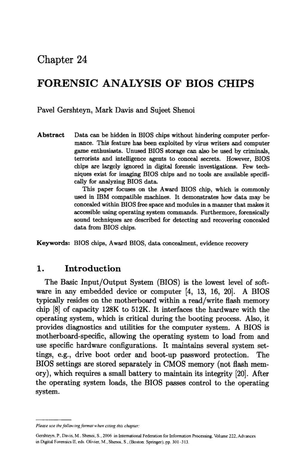 Chapter 24 FORENSIC ANALYSIS of BIOS CHIPS