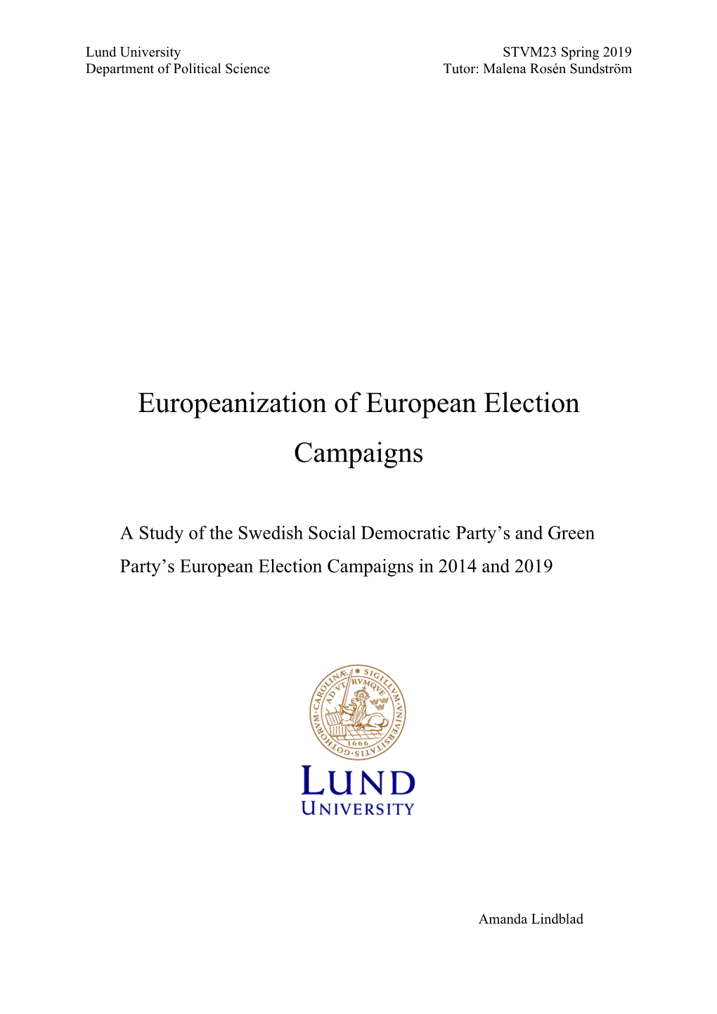 Europeanization of European Election Campaigns