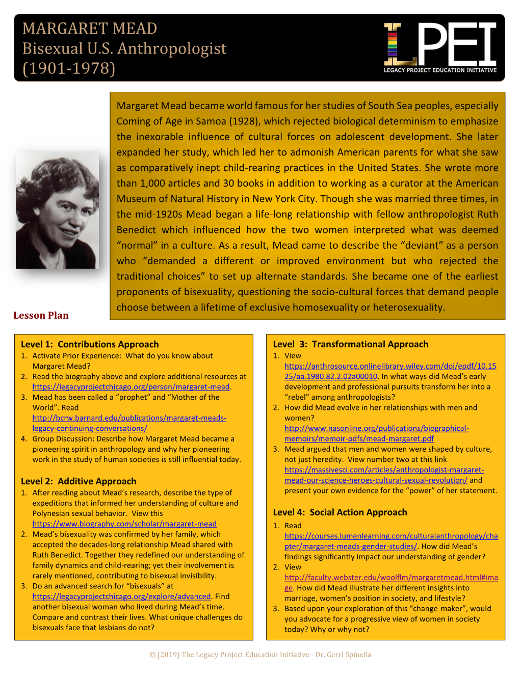 Margaret Mead Lesson Plan