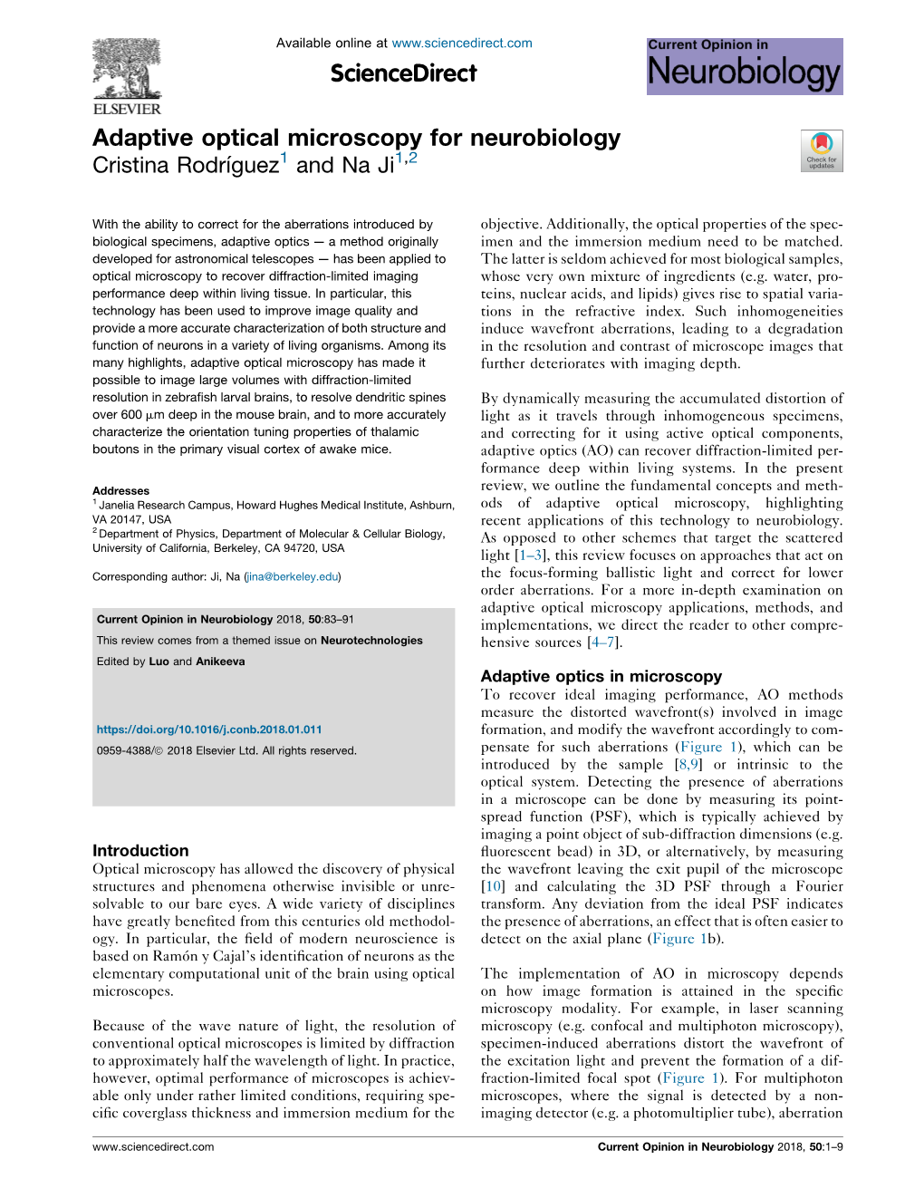 Adaptive Optical Microscopy for Neurobiology