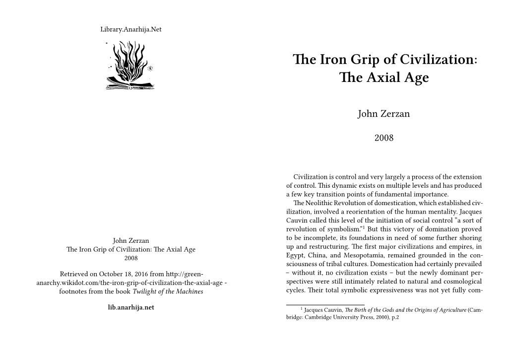 The Iron Grip of Civilization: the Axial Age