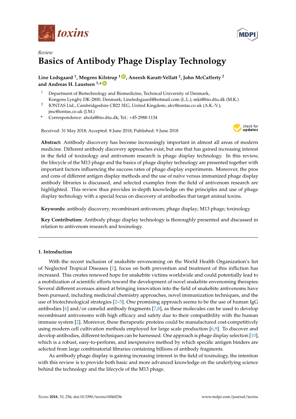 Basics of Antibody Phage Display Technology