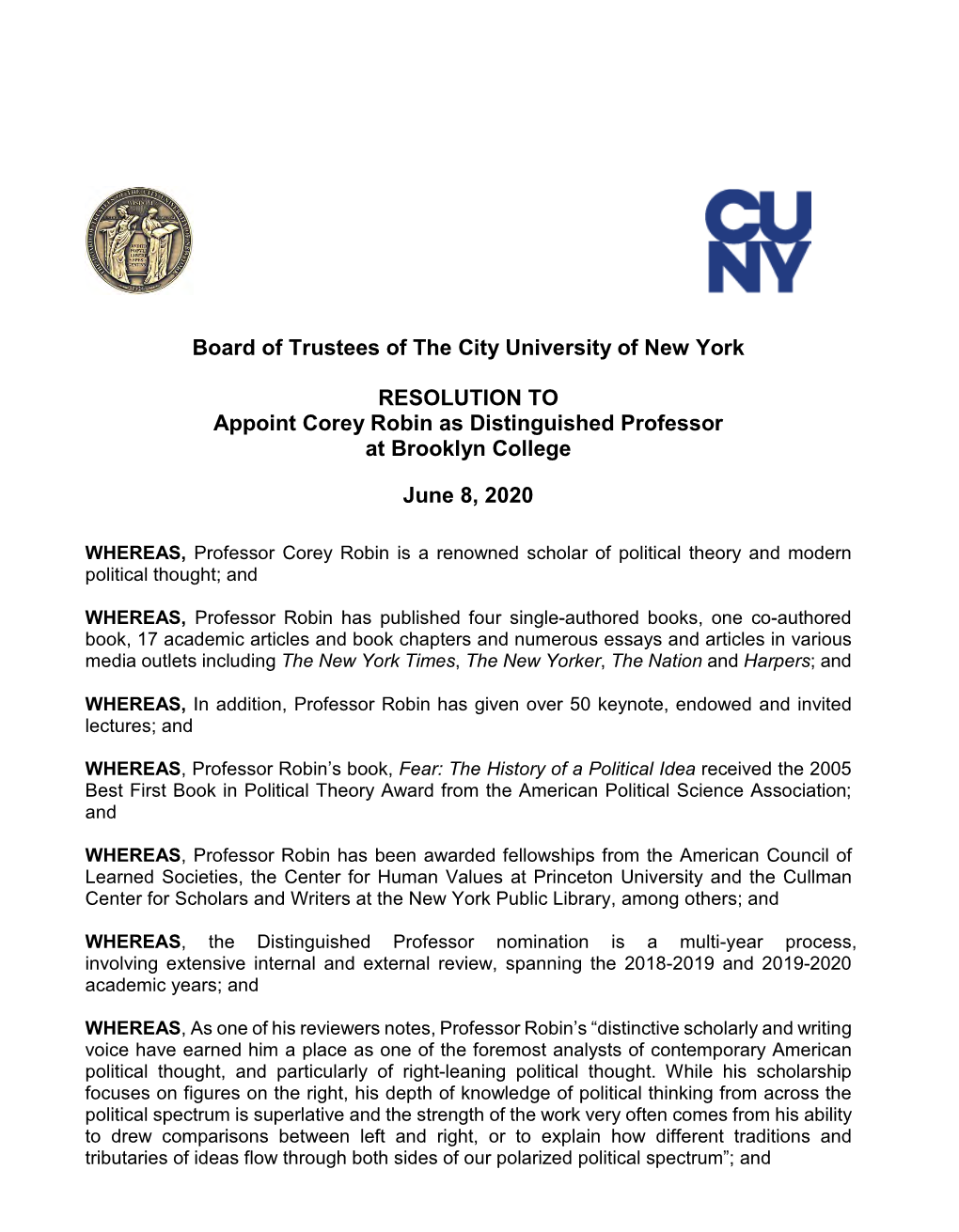 Board of Trustees of the City University of New York