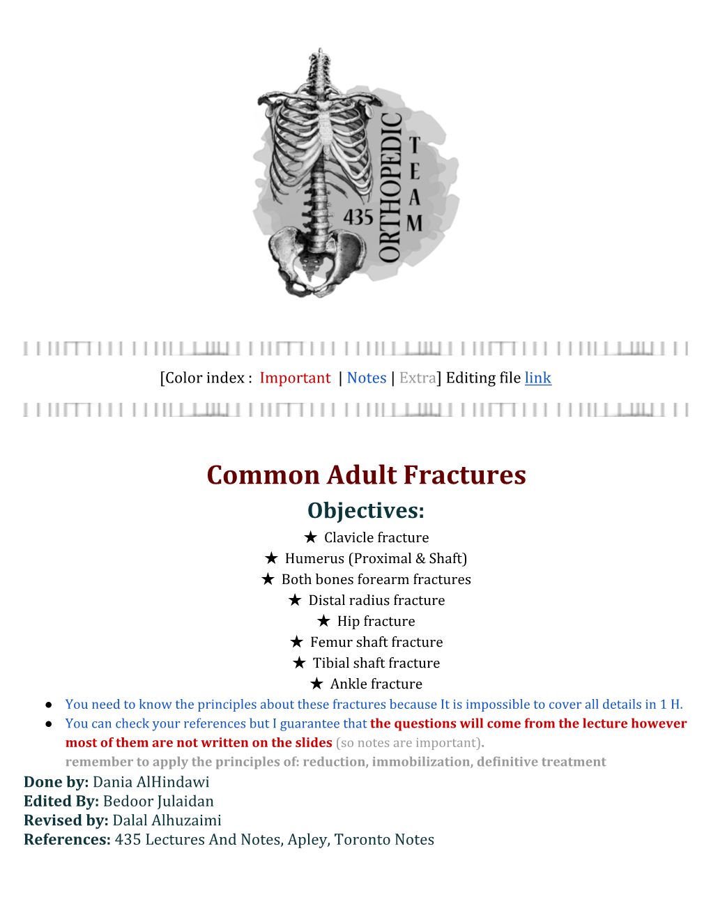 ​​Common Adult Fractures