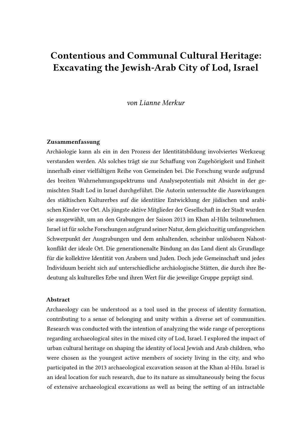 Excavating the Jewish-Arab City of Lod, Israel