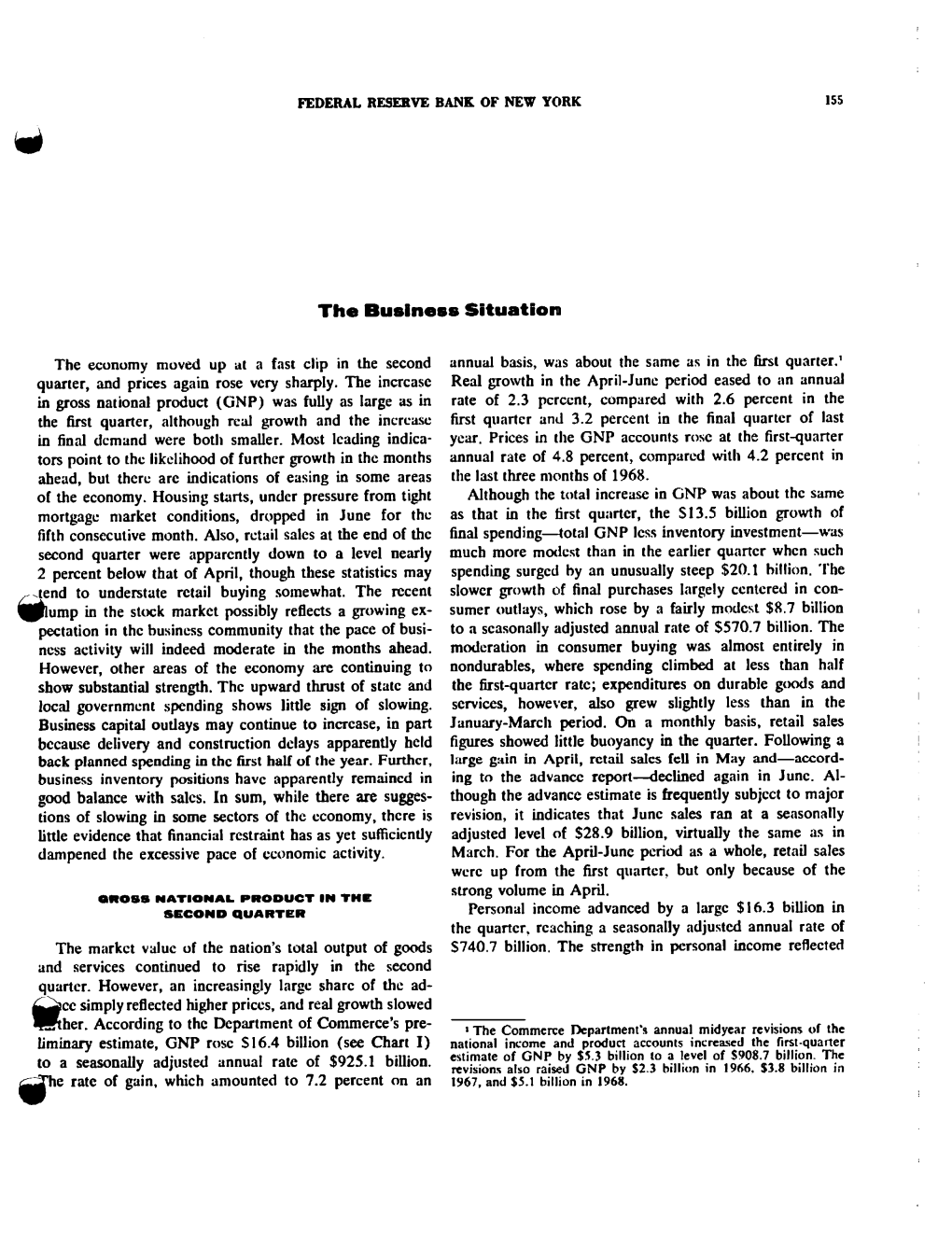 The Business Situation, August 1969