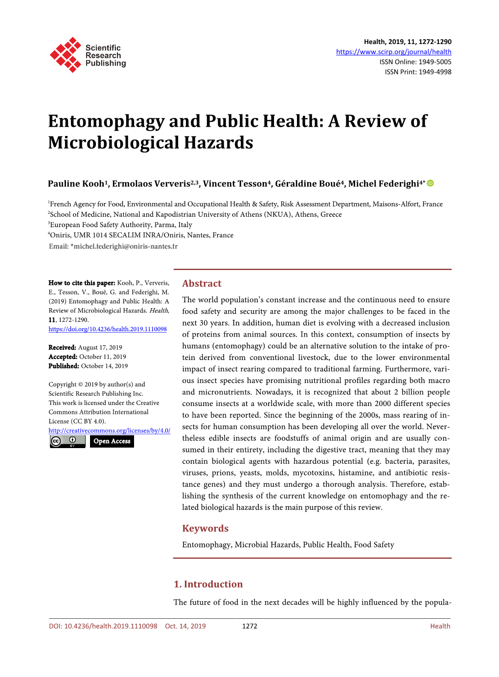 Entomophagy and Public Health: a Review of Microbiological Hazards