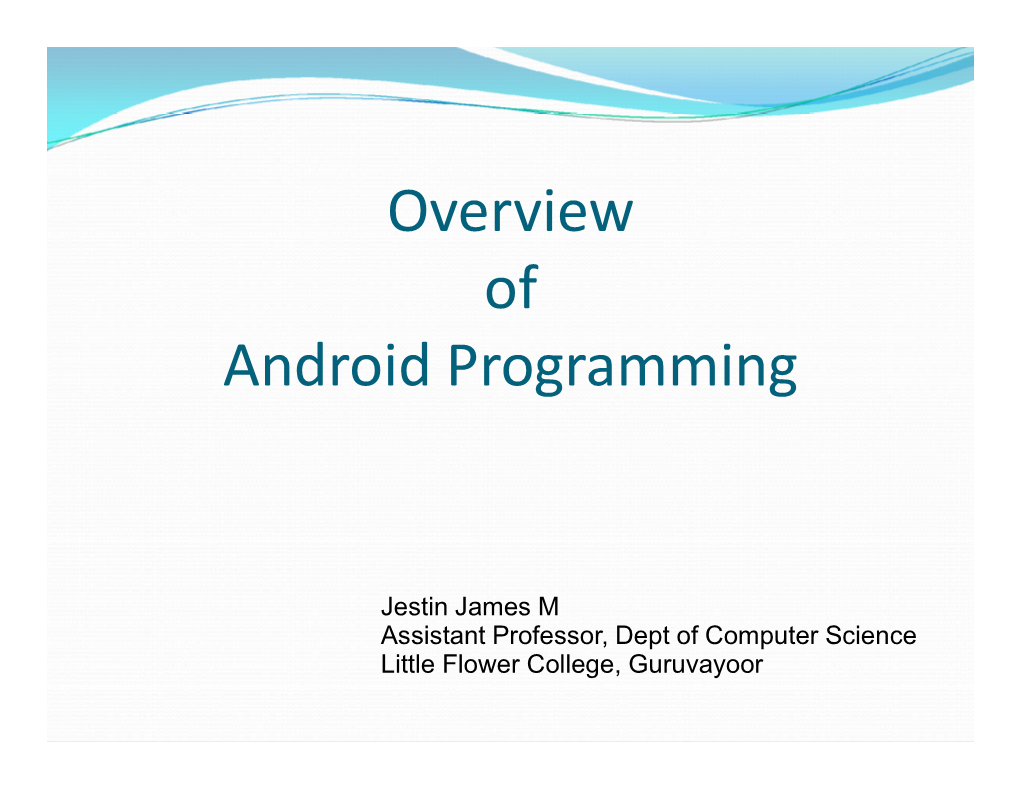 Overview of Android Programming