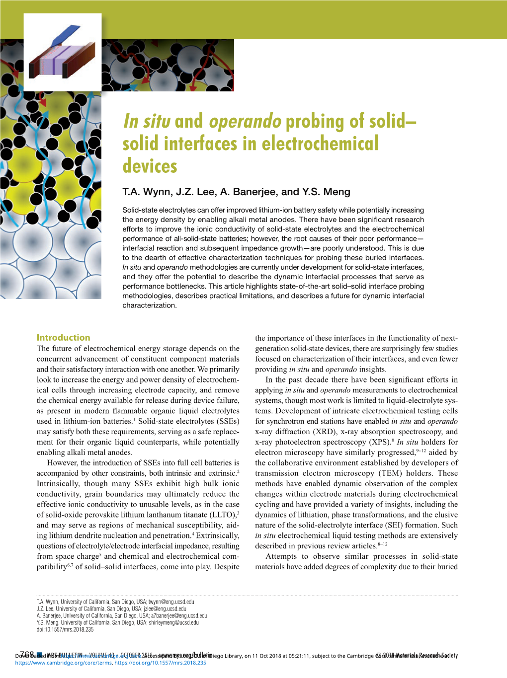 Solid Interfaces in Electrochemical Devices T.A