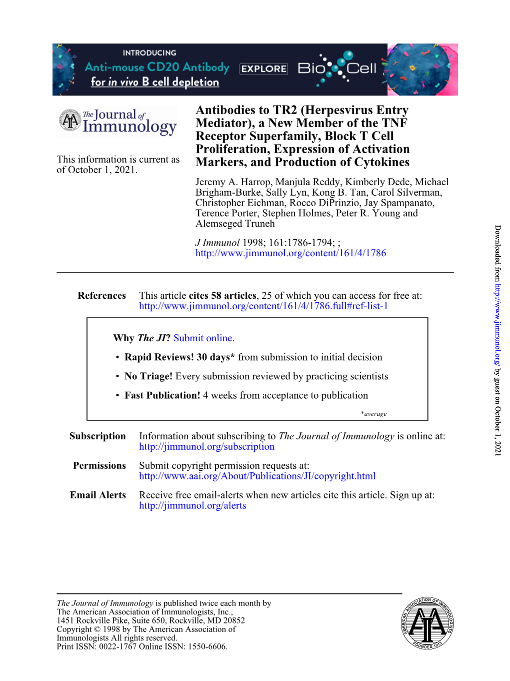 Markers, and Production of Cytokines Proliferation, Expression Of