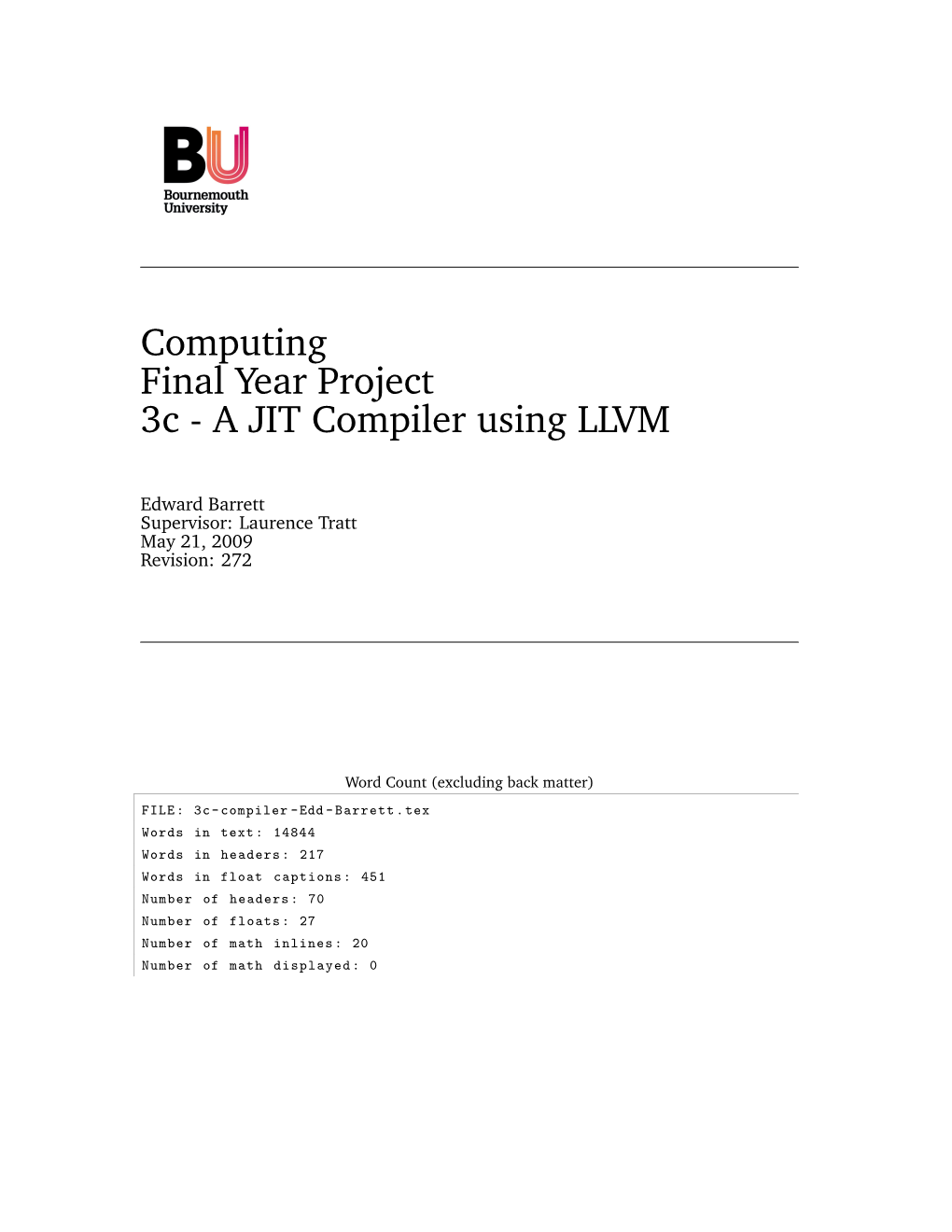 A JIT Compiler with LLVM