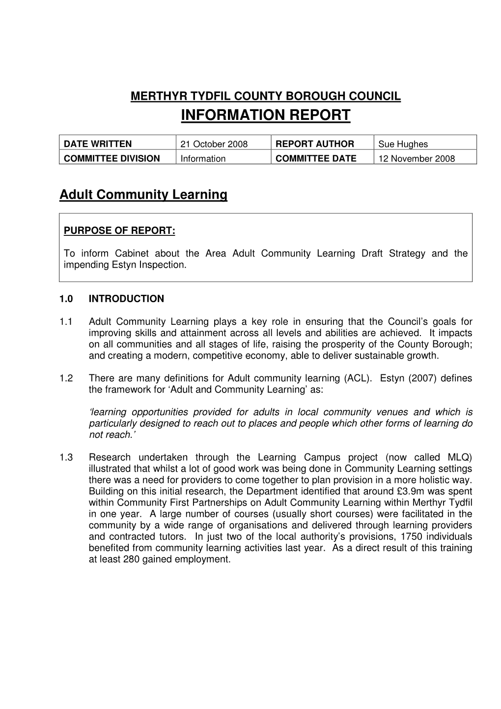 Adult Community Learning