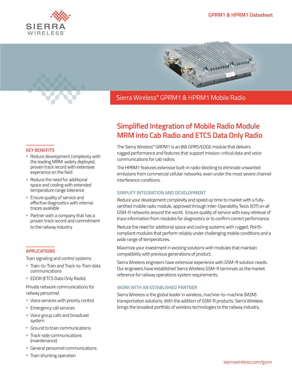 Simplified Integration of Mobile Radio Module MRM Into Cab Radio and ETCS Data Only Radio