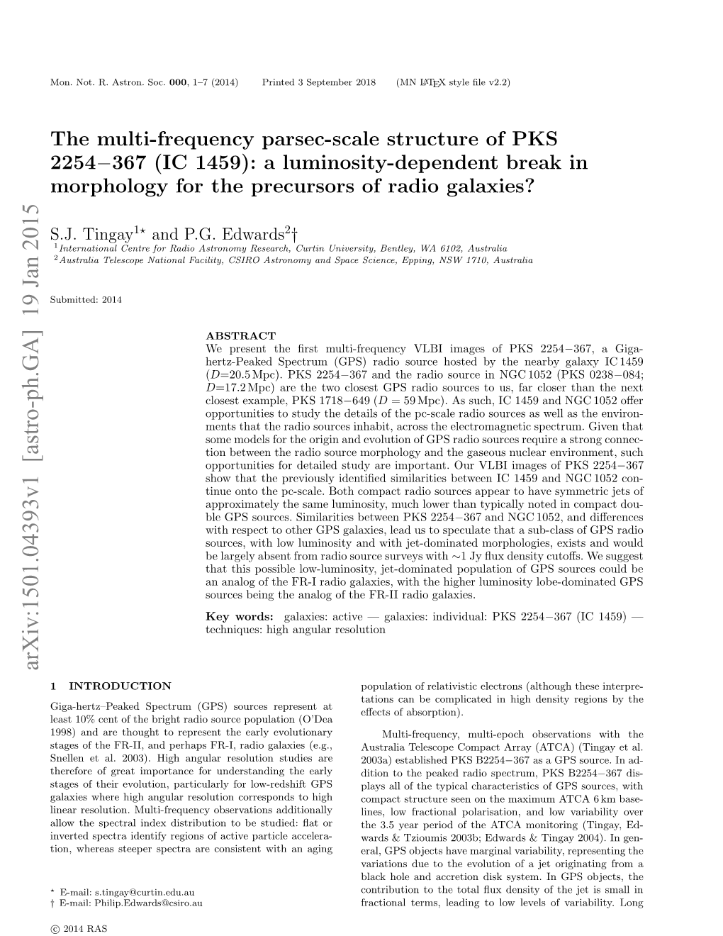 The Multi-Frequency Parsec-Scale Structure of PKS 2254−367