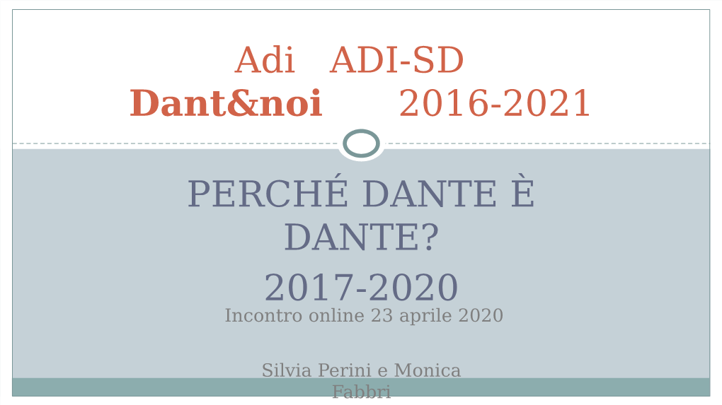 Perché Dante È Dante 23 Aprile 2020