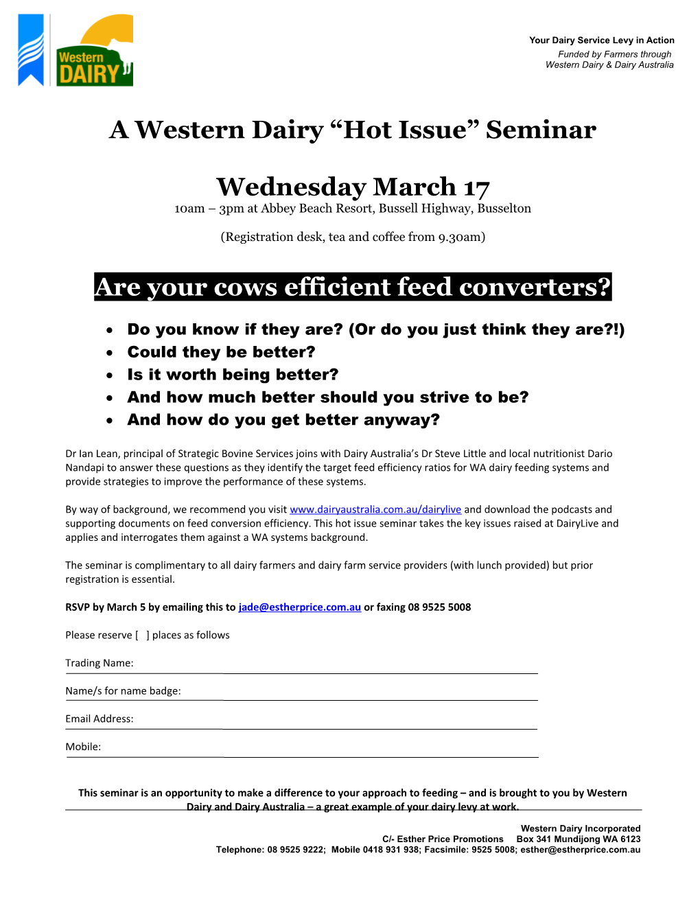 A Western Dairy Hot Issue Seminar