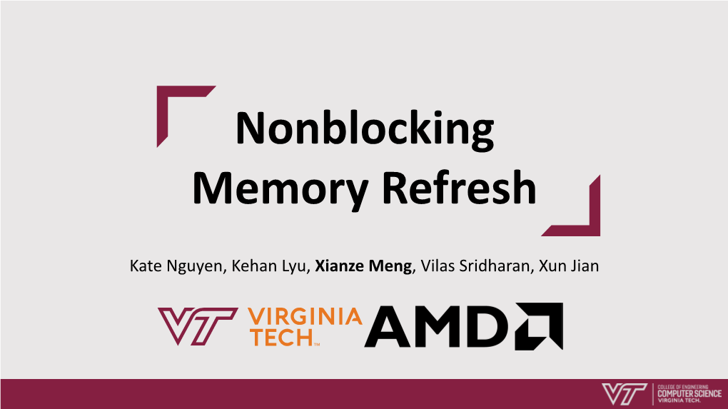 Nonblocking Memory Refresh