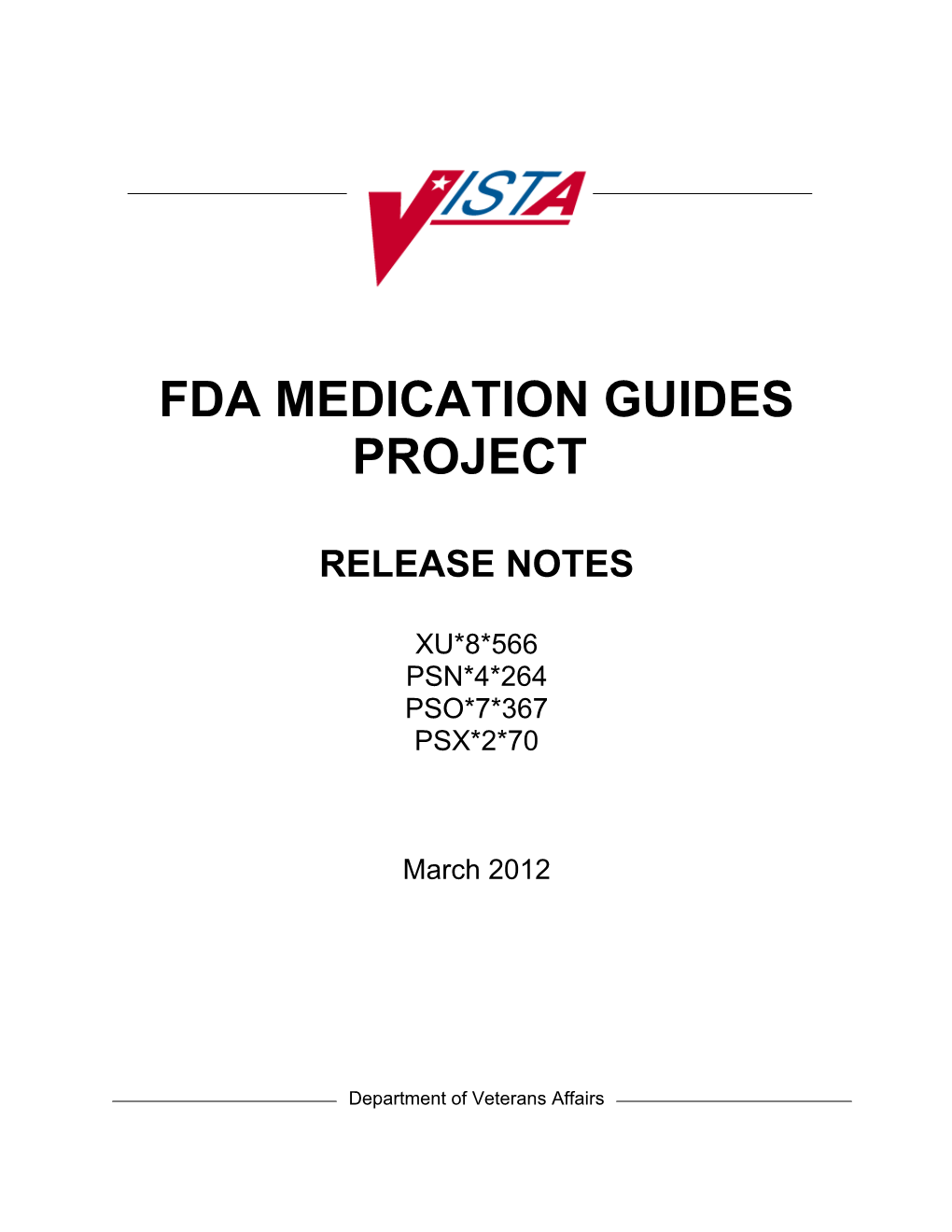 FDA Medication Guides Release Notes