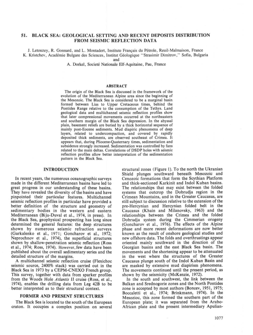 51. Black Sea: Geological Setting and Recent Deposits Distribution from Seismic Reflection Data