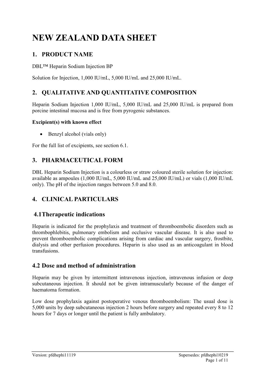 Heparin Sodium Injection BP