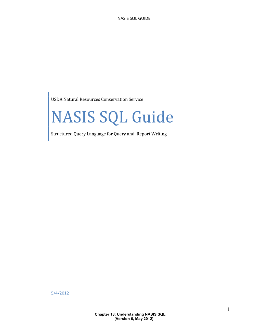 Nasis Sql Guide