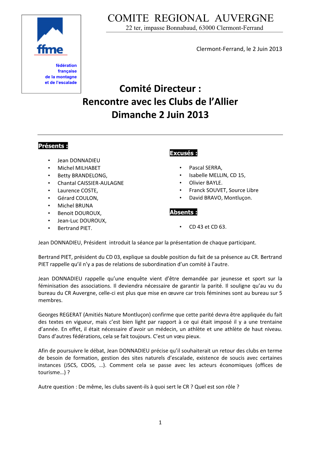 2013 06 02 Cdir Du 2 Juin Allier Yzeure