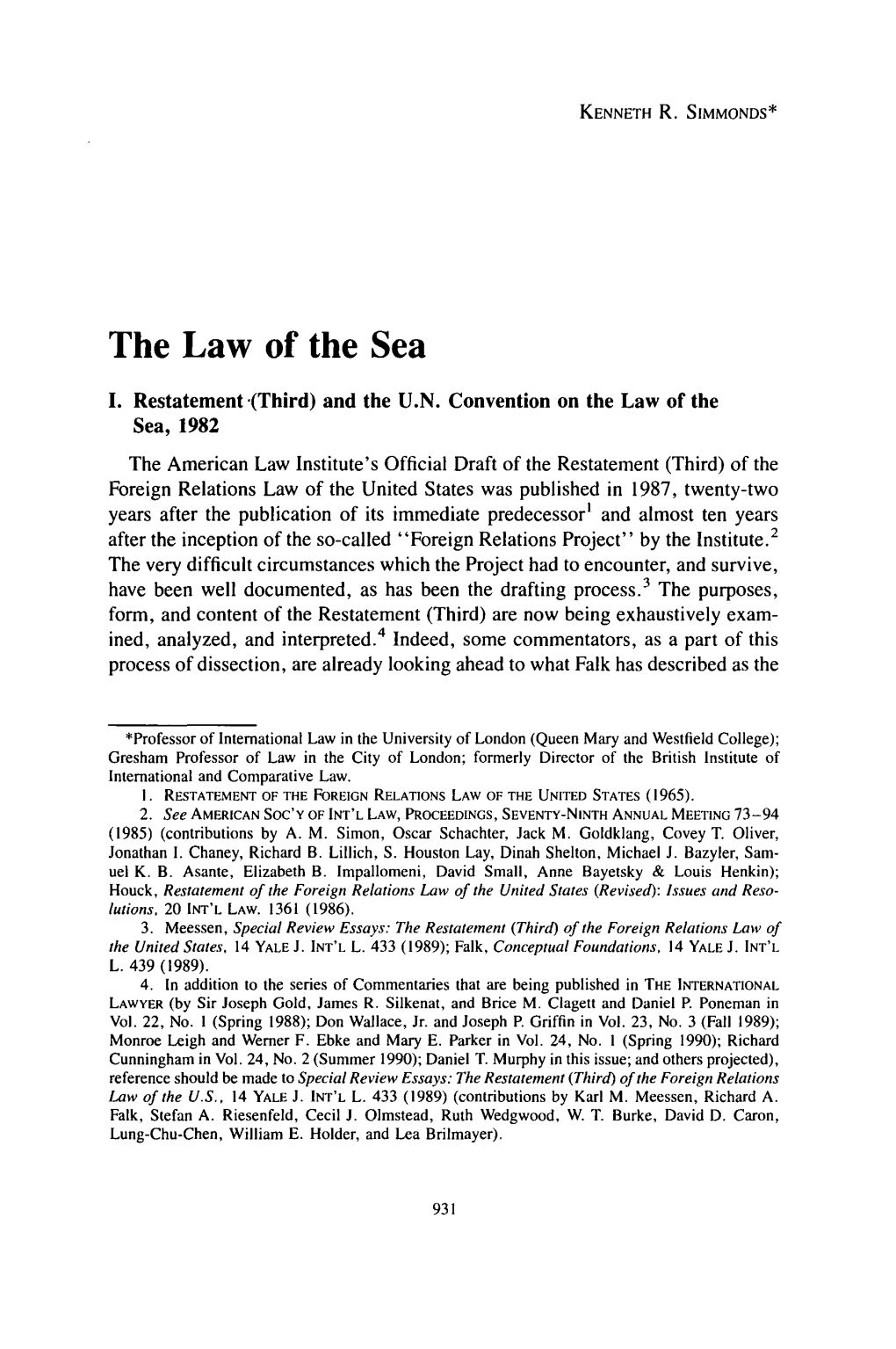 The Law of the Sea