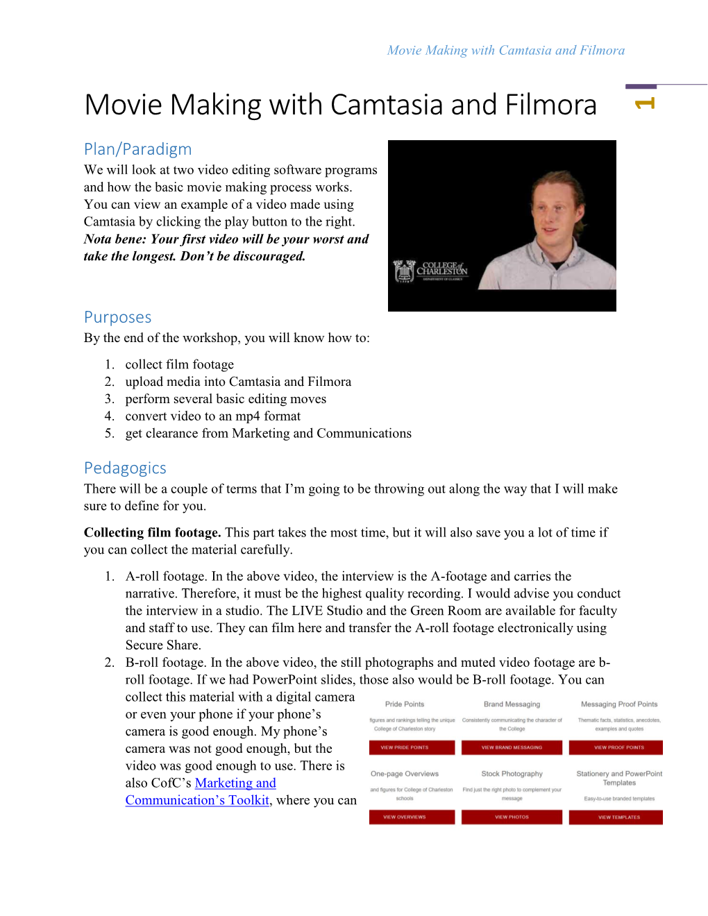 Movie Making with Camtasia and Filmora