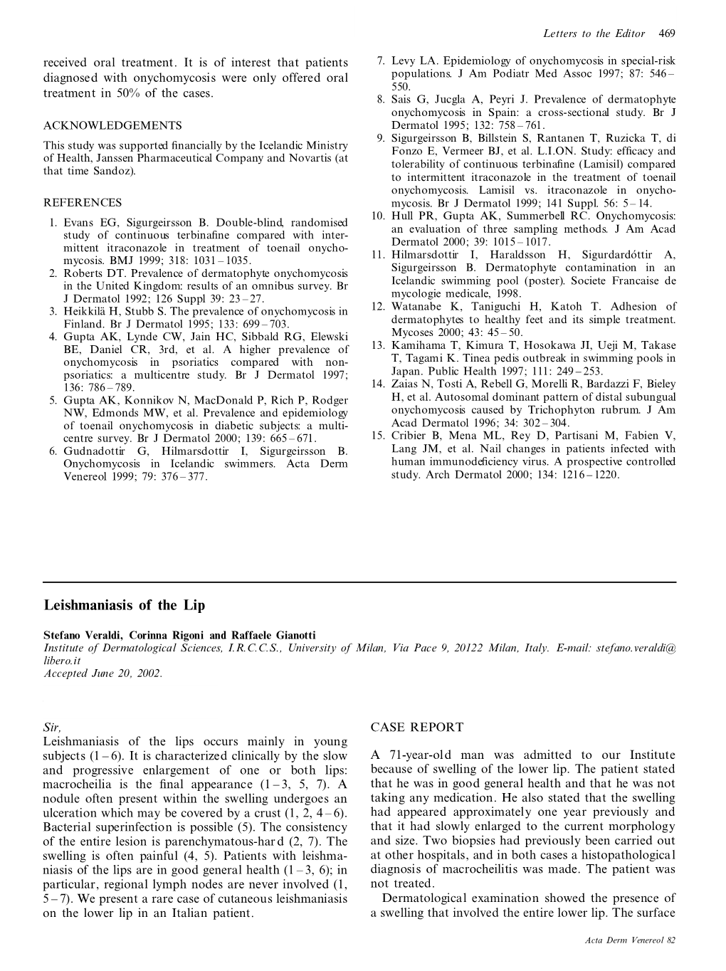 Prevalence of Onychomycosis in Iceland