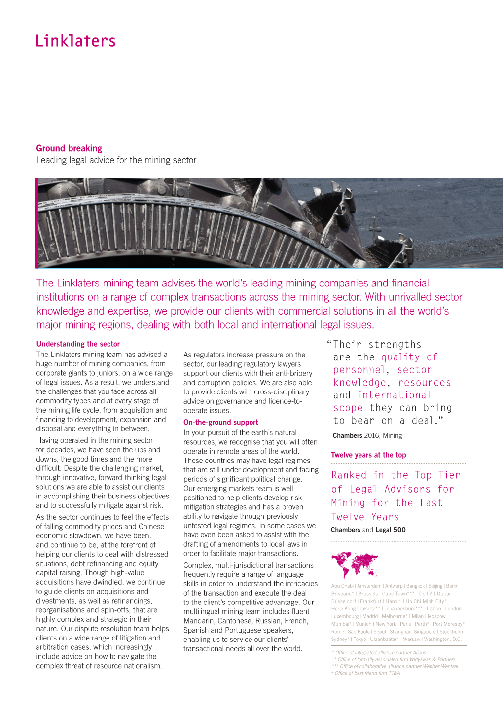 The Linklaters Mining Team Advises the World's Leading Mining