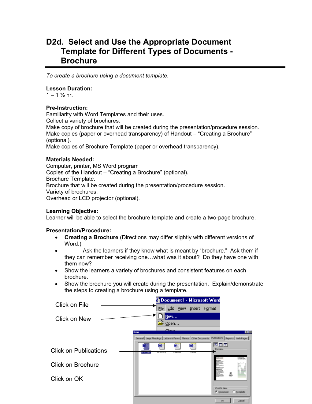 D2d. Select and Use the Appropriate Document Template for Different Types of Documents