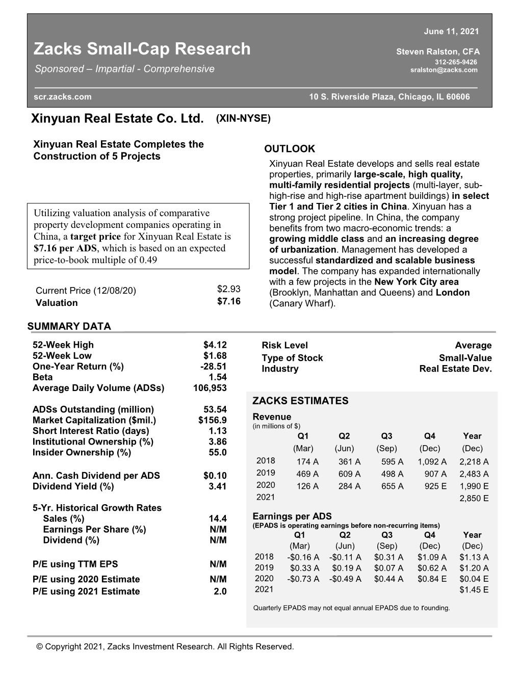 Xinyuan Real Estate Company Ltd. Segments Revenues 2015 2016 2017 2018 2019