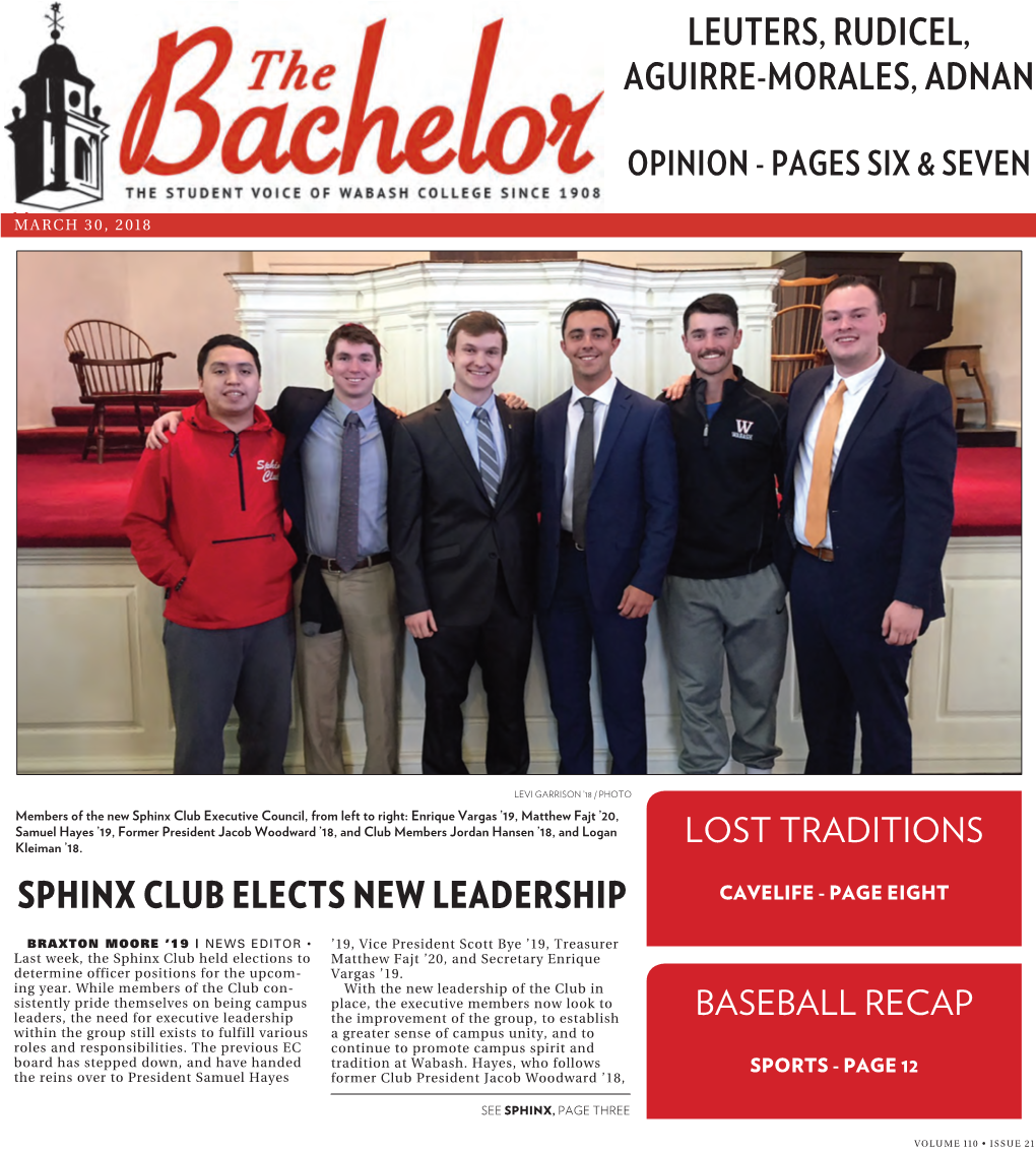 Sphinx Club Elects New Leadership Leuters, Rudicel, Aguirre-Morales, Adnan