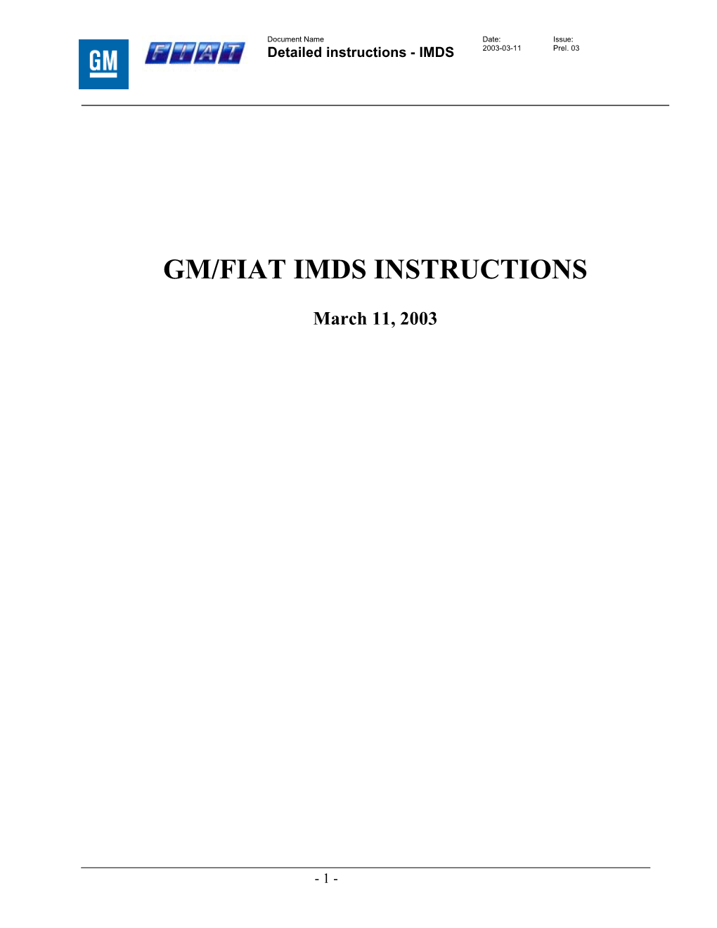 Gm/Fiat Imds Instructions