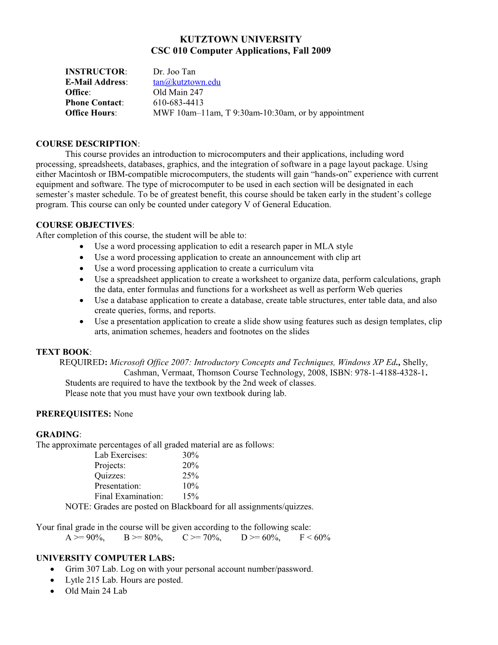 CIS 204 COMPUTER SCIENCE II, Fall 2000