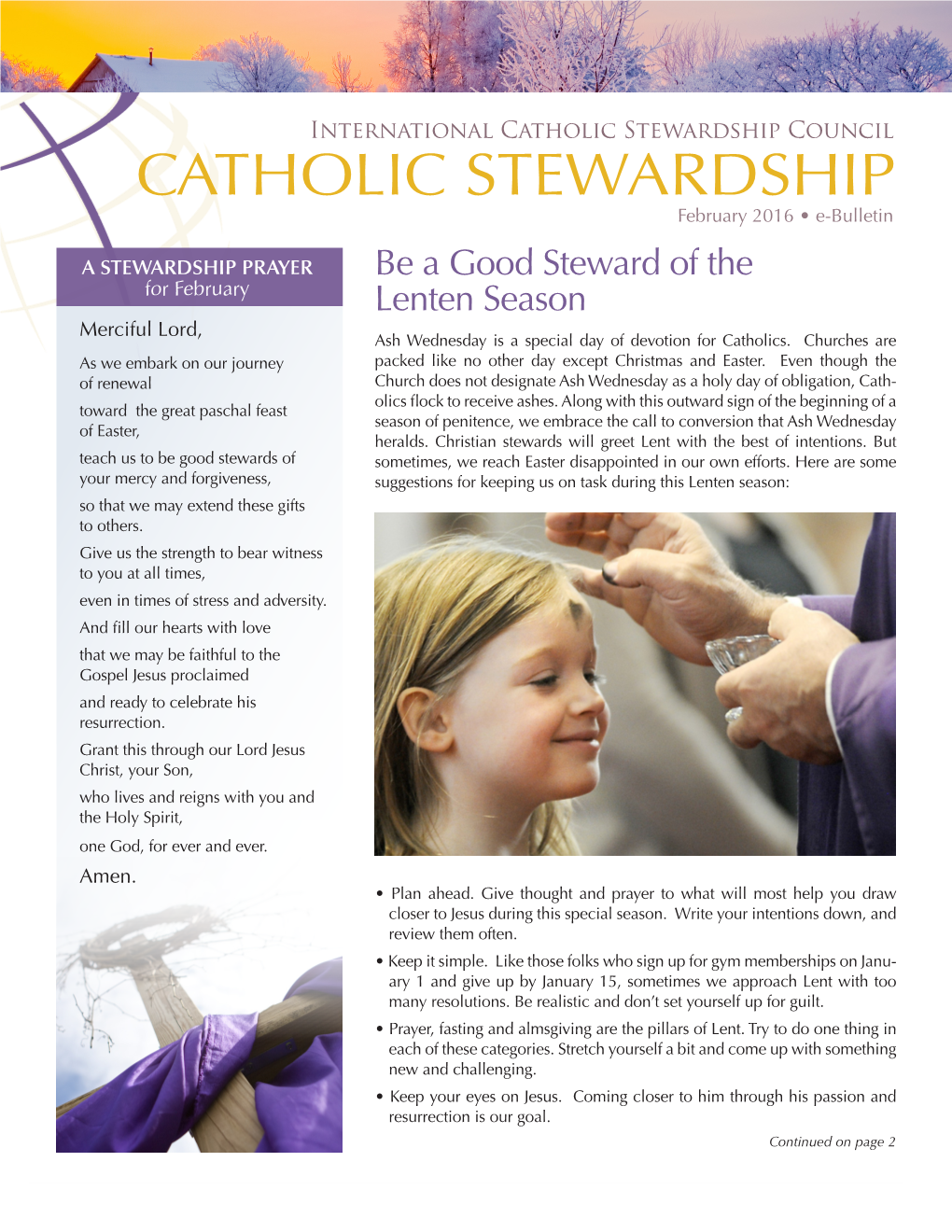Catholic Stewardship Council CATHOLIC STEWARDSHIP February 2016 • E-Bulletin