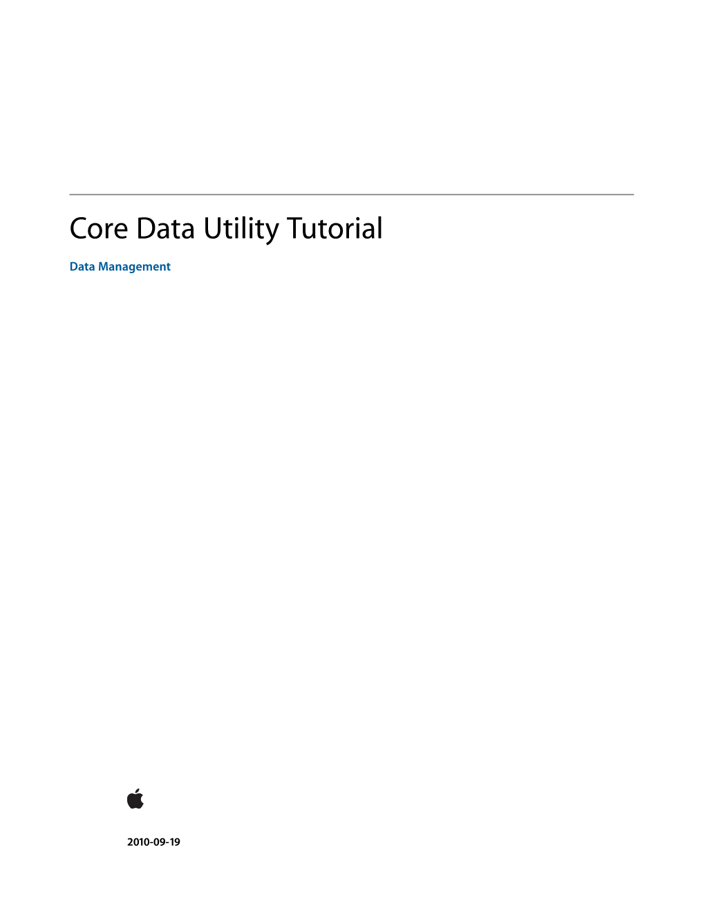 Core Data Utility Tutorial