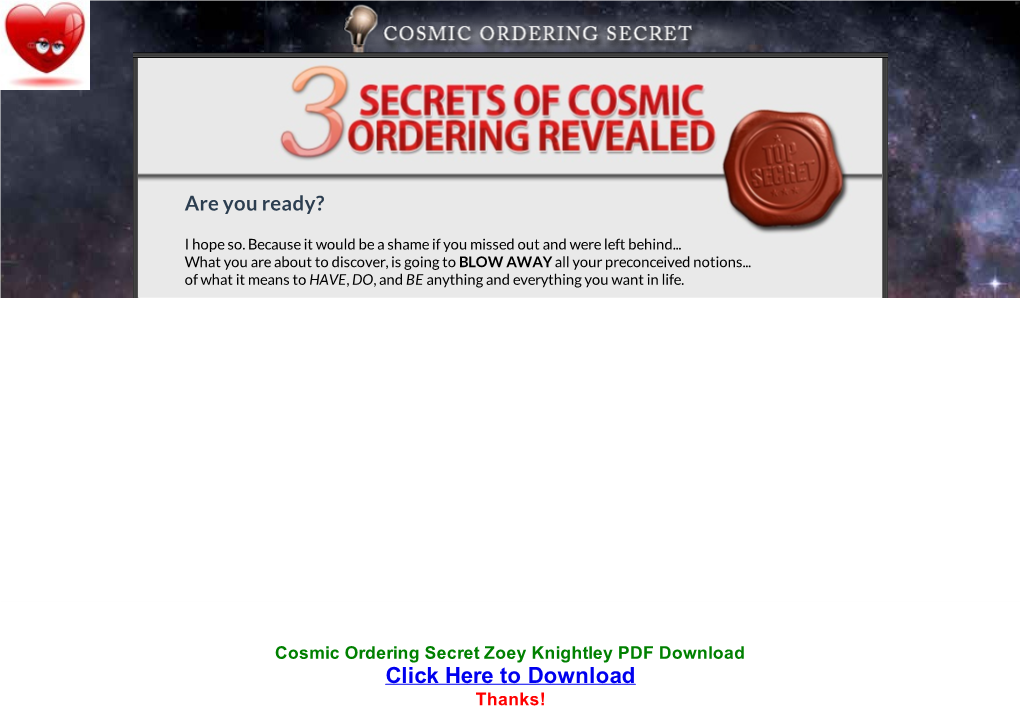 Cosmic Ordering Secret