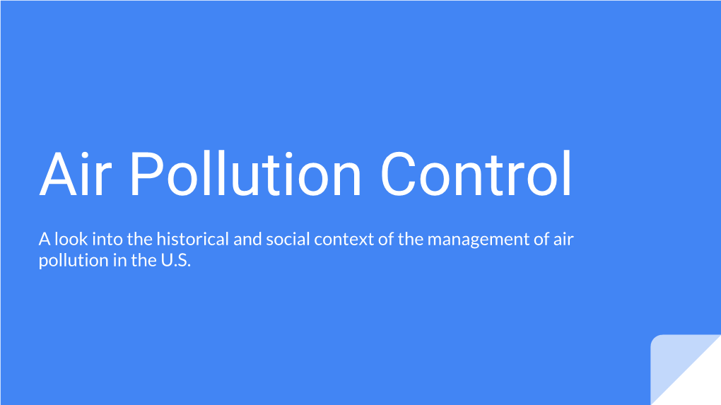 Air Pollution Control