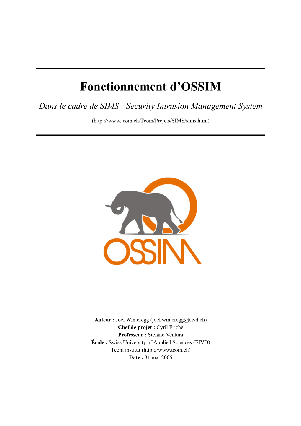 Fonctionnement D'ossim