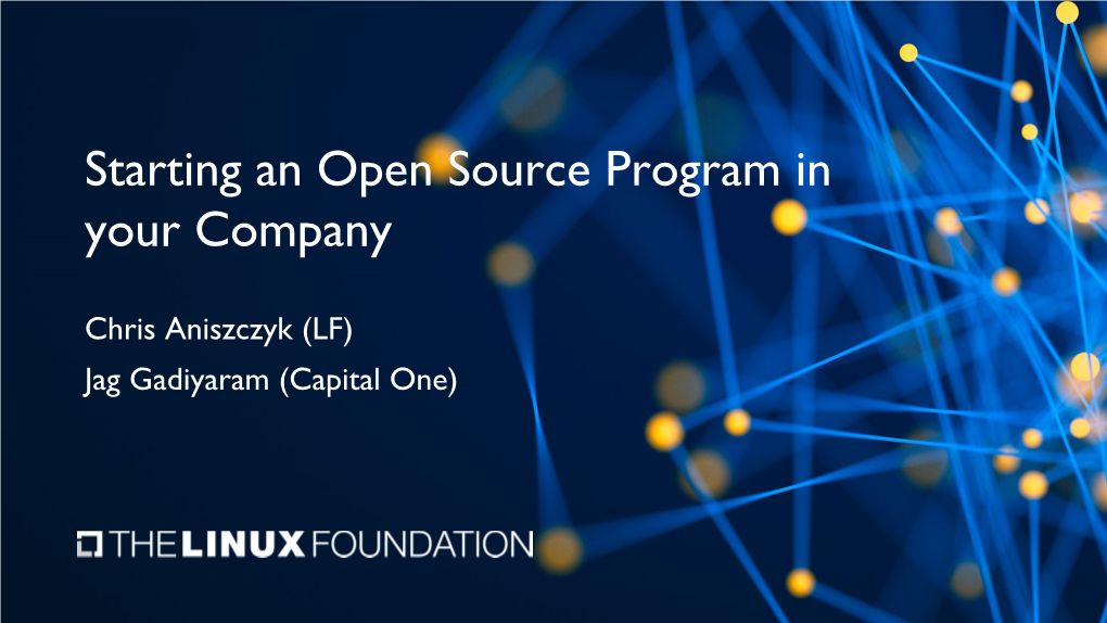 Starting an Open Source Program in Your Company