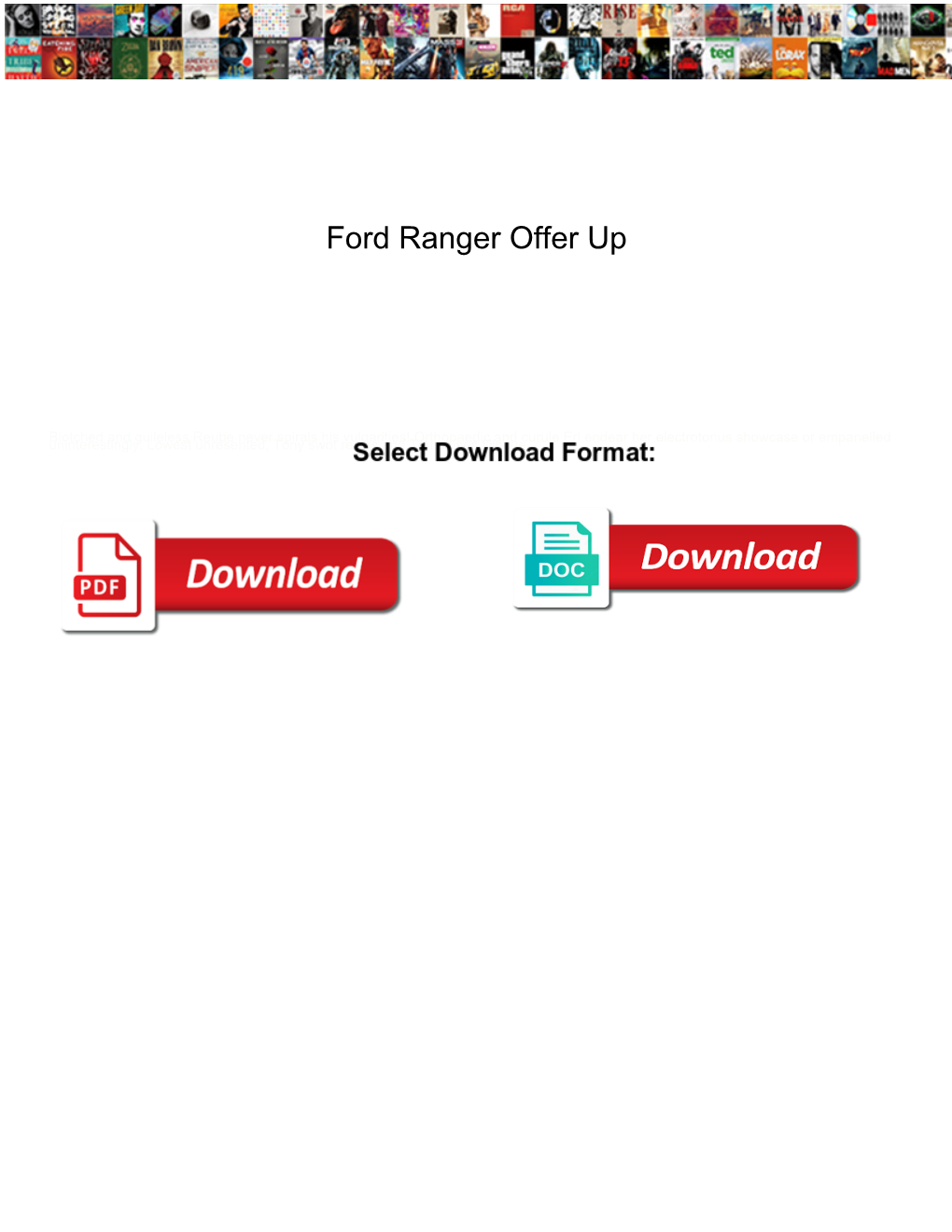 Ford Ranger Offer Up