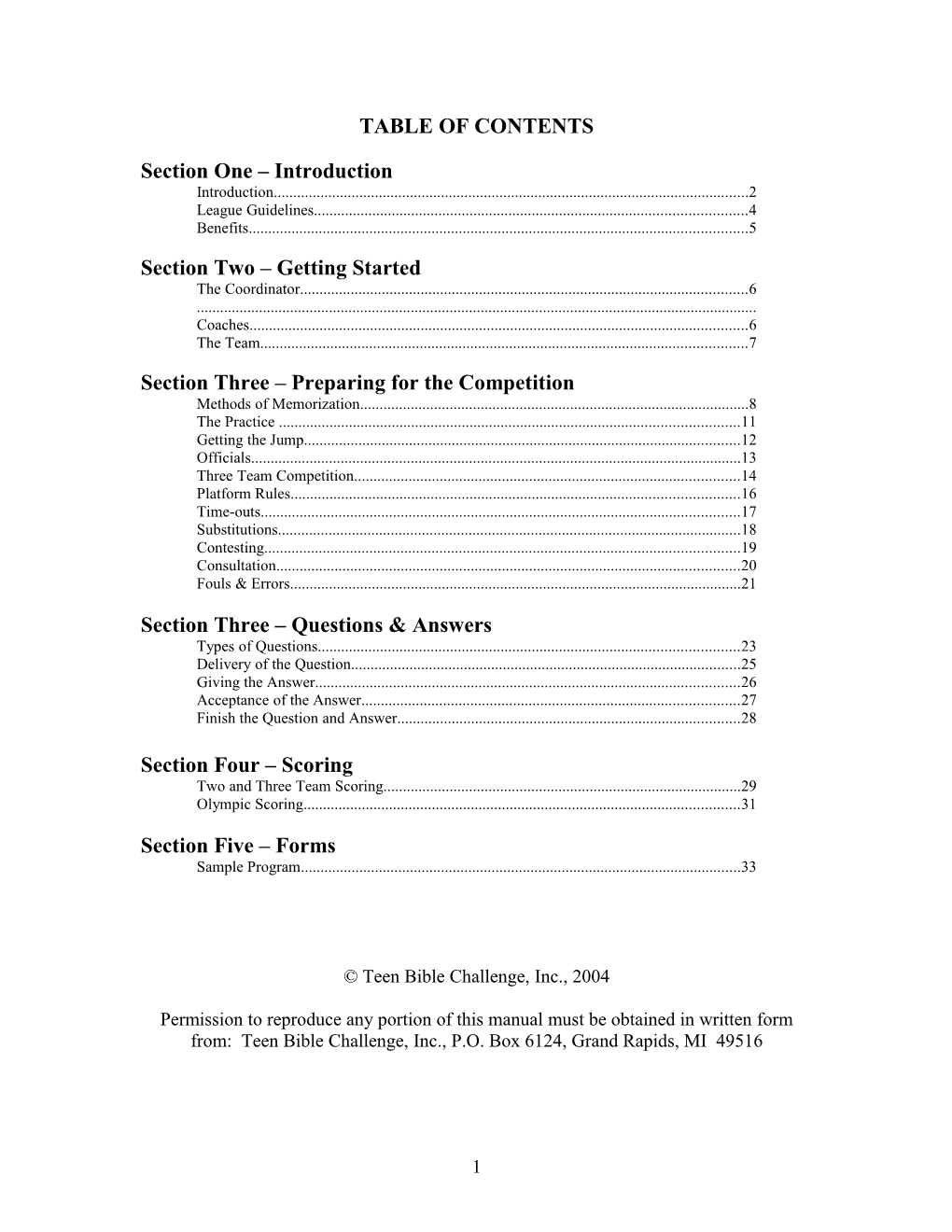 Table of Contents s251