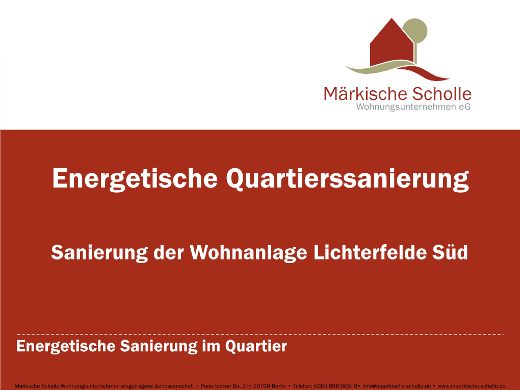 Energetische Quartierssanierung